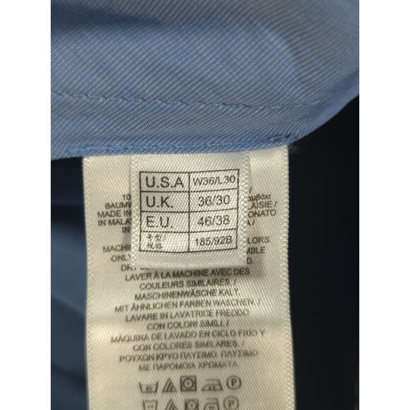 Brooks Brothers Mens Chino Pants 36x30 Blue Lightweight Advantage Milano Fit - Picture 10 of 13